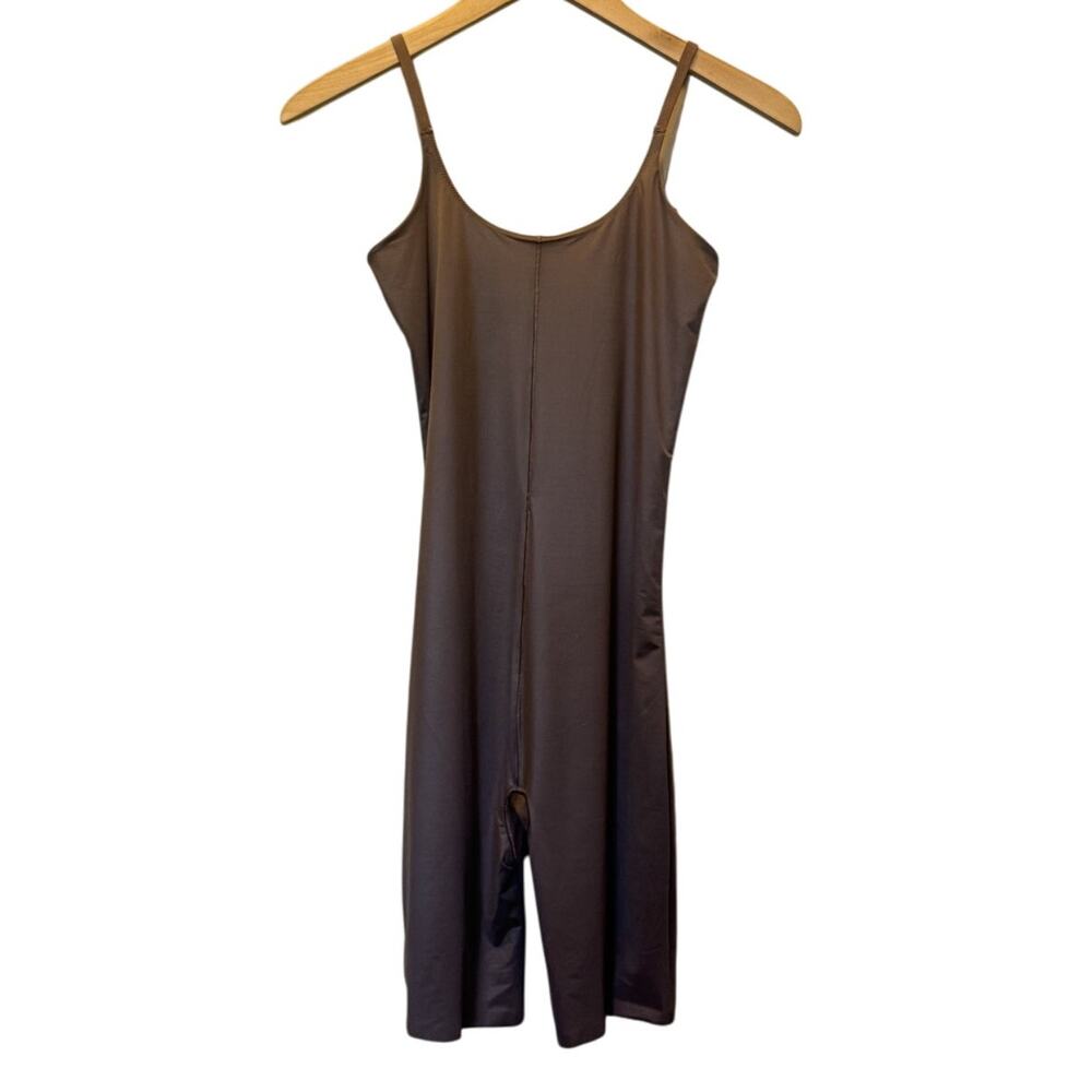 Spanx Women's Beige Mineral Taupe Open Bust Mid-Tight Bodysuit Size Medium NWT